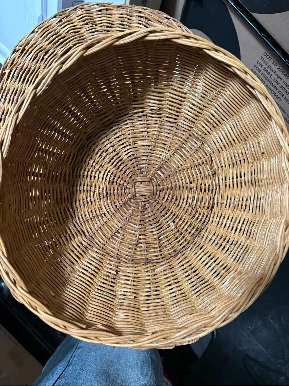 Set of 4 Woven wicker chargers & centerpiece wicker bowl from Threshold